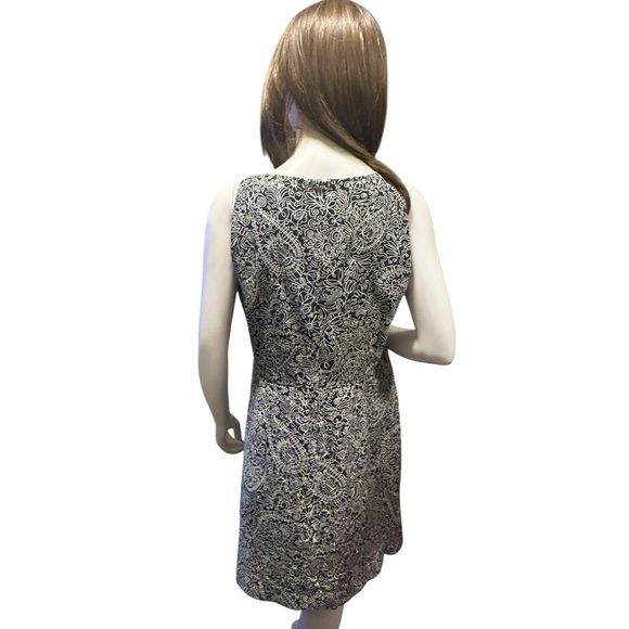 Tory Burch Paisley – Size 12 – Black & White Faux Wrap Dress - Picture 5 of 10